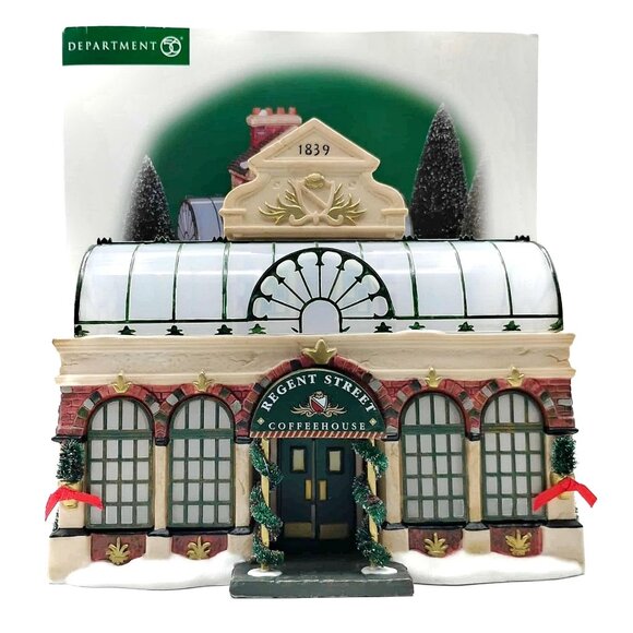 Dept 56 Dickens Village Lighted Regent Street Coffeehouse Christmas Retired 2002 - Picture 1 of 12
